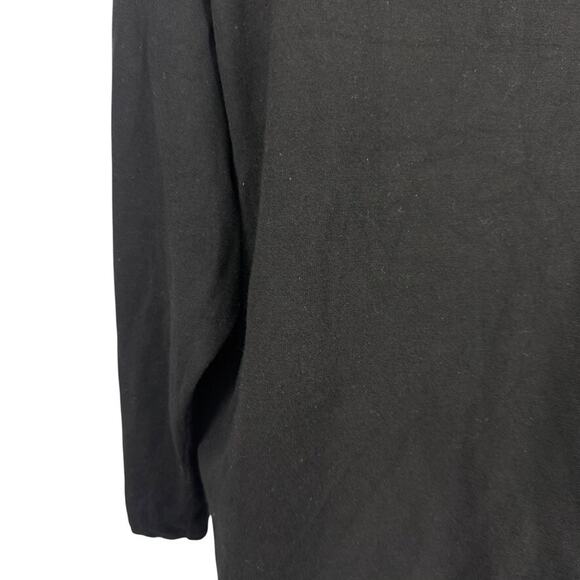 Talbots Woman Petite Pearl Beaded Pullover Open Sleeve Sweater Stretch Black 2XP - Picture 11 of 15